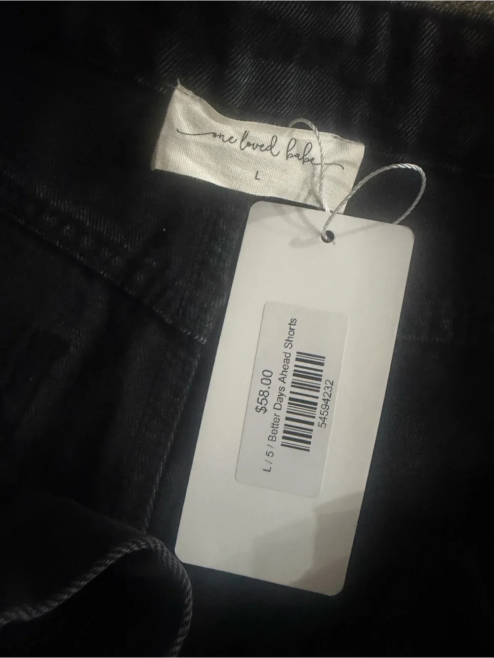 One Loved Babe black denim